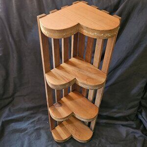 Wooden heart shaped corner shelf (item #2823)